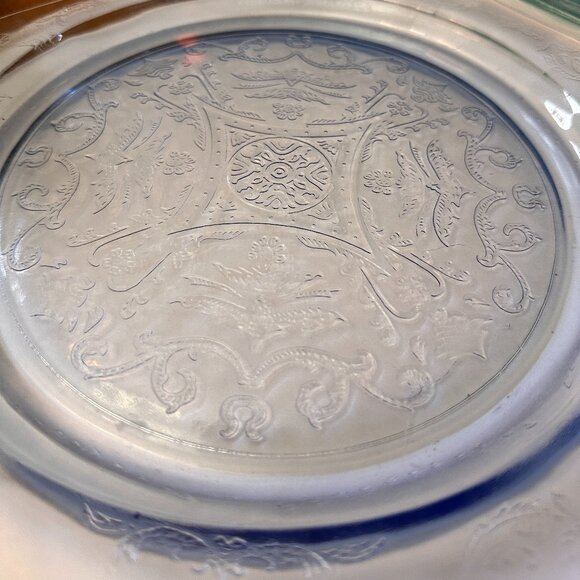 Depression / Federal Glass Plate Madrid Pattern Blues - Picture 5 of 7